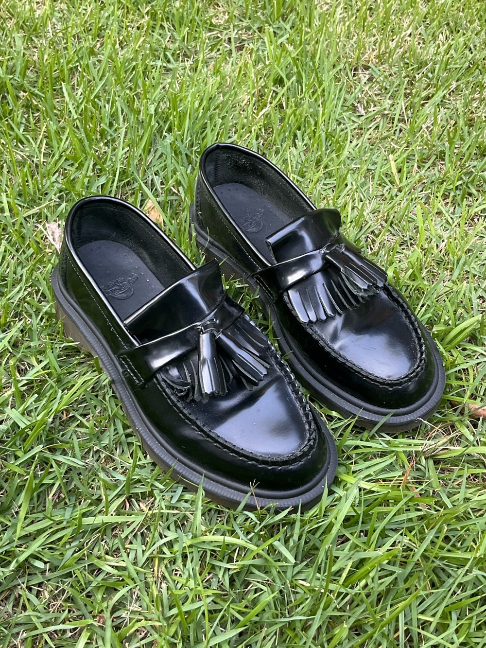 Dr. Martens Black Patent Tassel Loafers